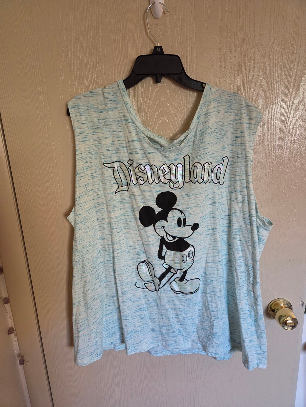 Disneyparks Disneyland Mickey Mouse Light Blue Holographic Tank Top 2XL